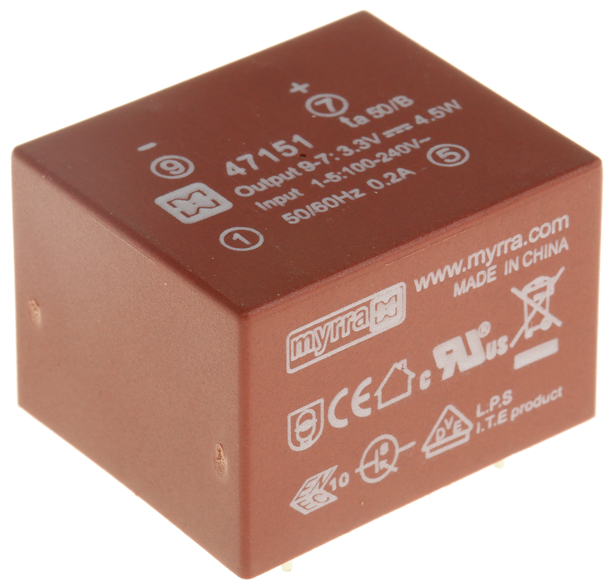 Myrra 5 Output SMPS Transformer 5 W Output, 265 V, 85 to 370 V ac, 3.3 V