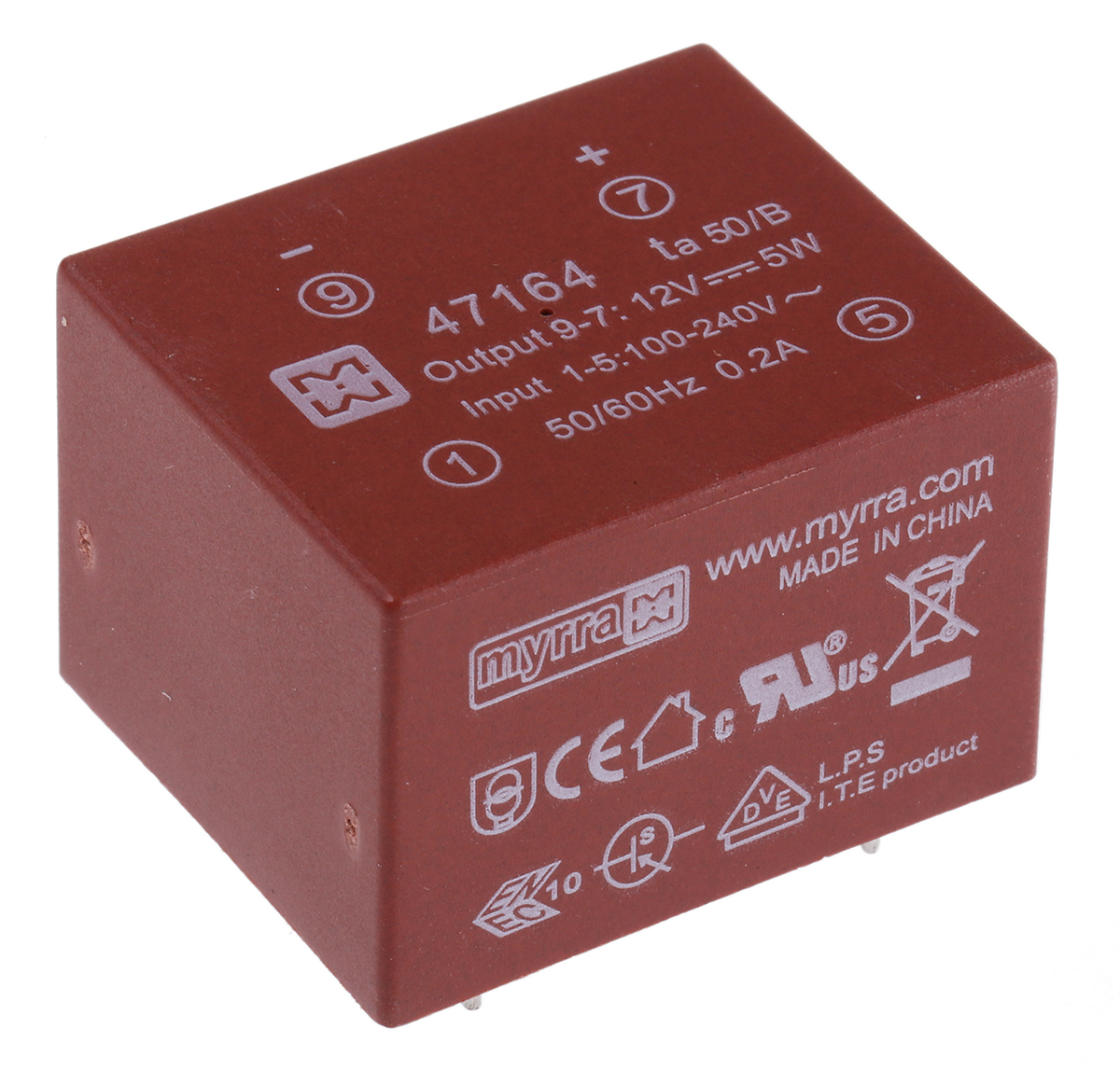 Myrra 3 Output SMPS Transformer, 265 V ac, 370 V dc, 24 V dc
