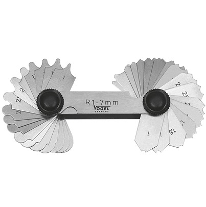 Vogel Radius Gauge Metric 34 Blades 84 TPI 4 TPI 1 mm to 7 mm