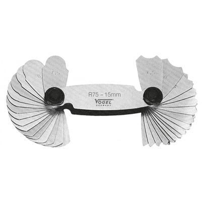 Vogel Radius Gauge Metric 30 Blades 84 TPI 4 TPI 15.5 mm to 25 mm