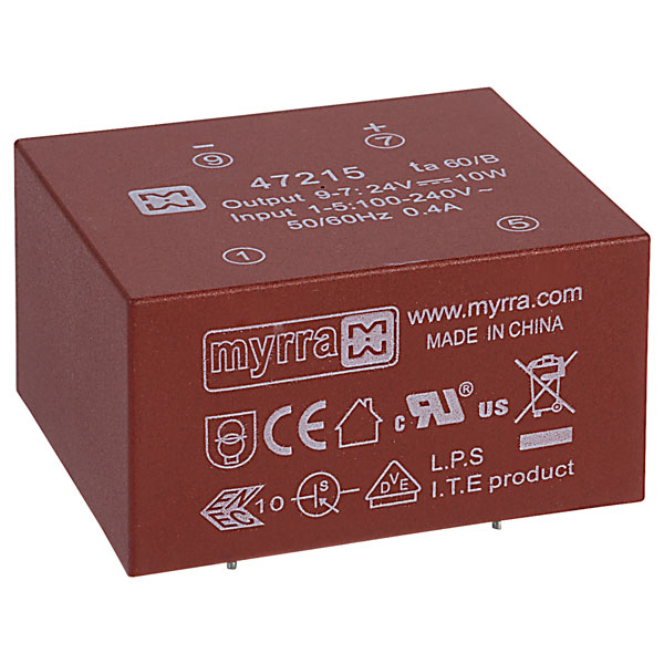 Myrra 24 V 5 Output PCB PCB Transformer, VDC, ENEC, UL, RoHS, CE 10 W