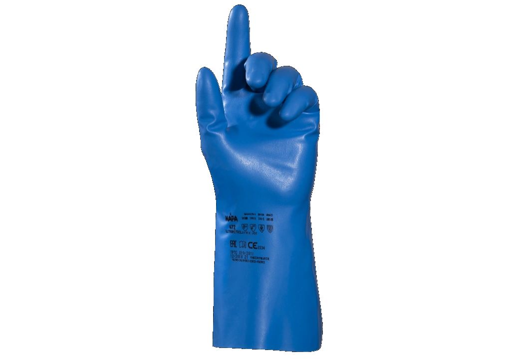 Mapa ULTRANITRIL 472 Blue Nitrile Glove, Size 10, Nitrile Coating