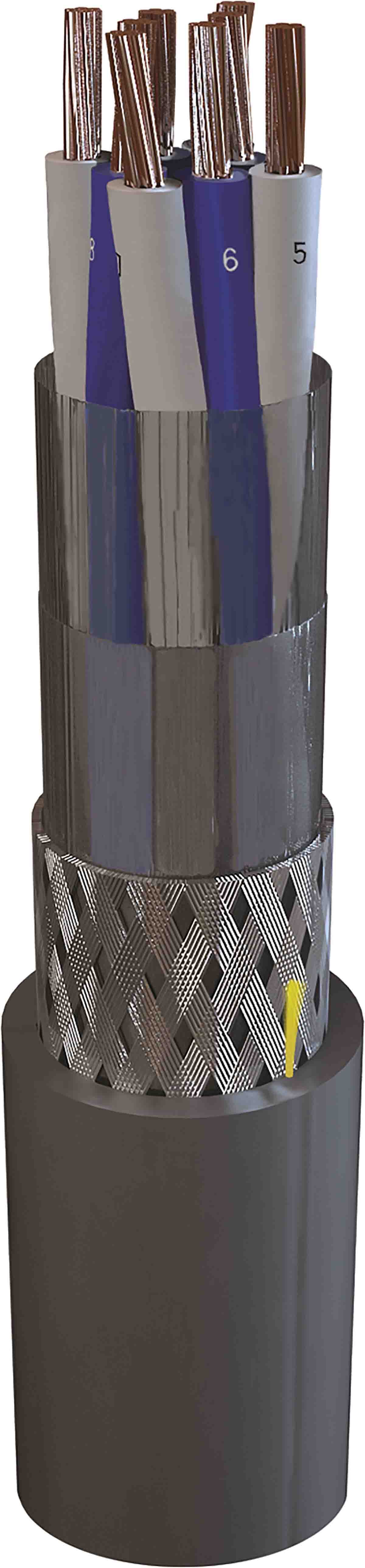 AXINDUS MarineCom YOZc 250 V Control Cable, 4 Cores, 0.75 mm², Screened, 100 m, Grey Cross Linked Polyethylene Sheath