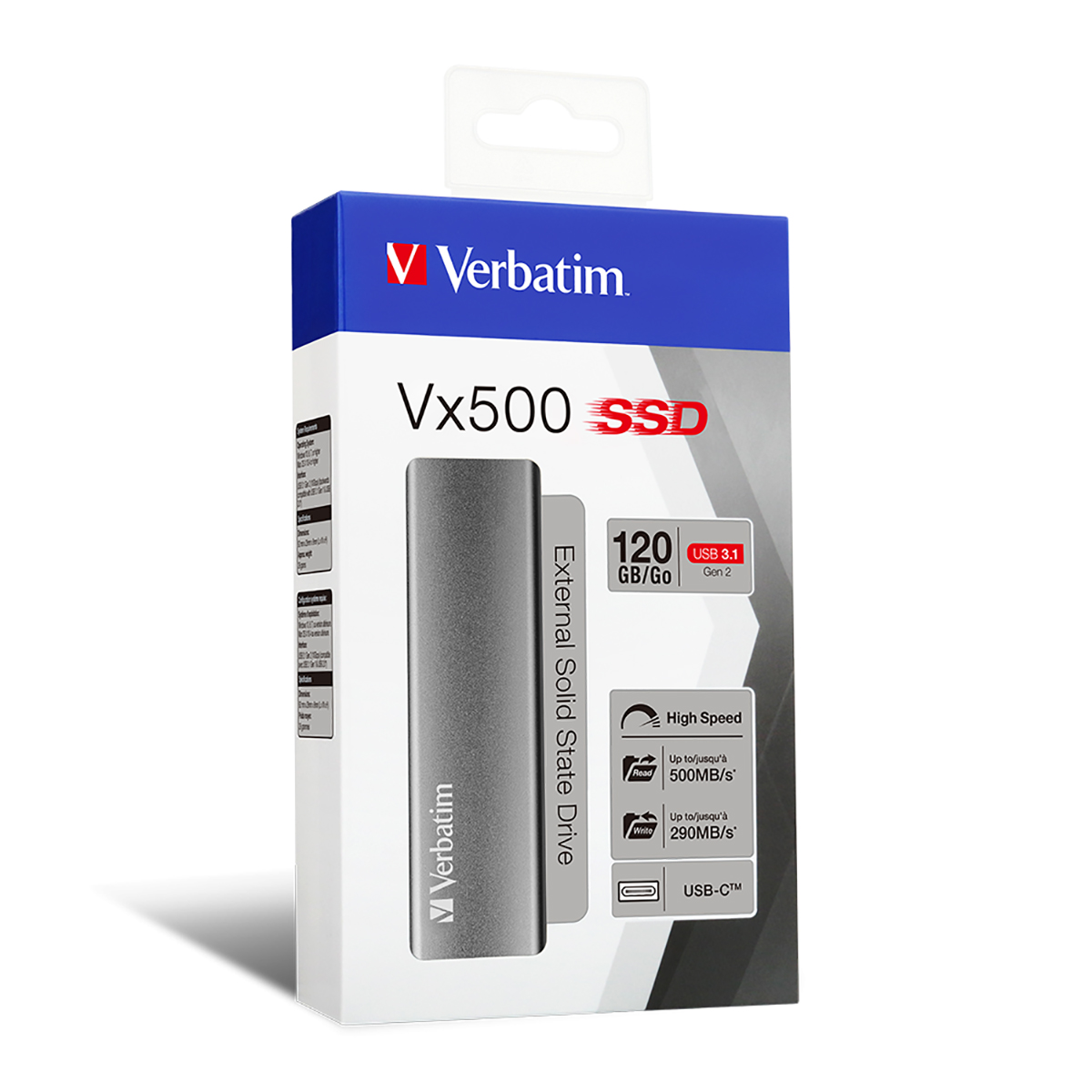 47441 Verbatim Vx500 120 GB External SSD