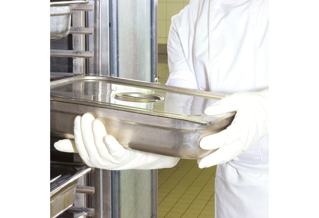 476 Mapa TEMP COOK  White Nitrile Work Gloves, Size 9, Nitrile Coating