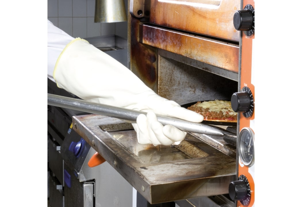 476 Mapa TEMP COOK  White Nitrile Work Gloves, Size 9, Nitrile Coating
