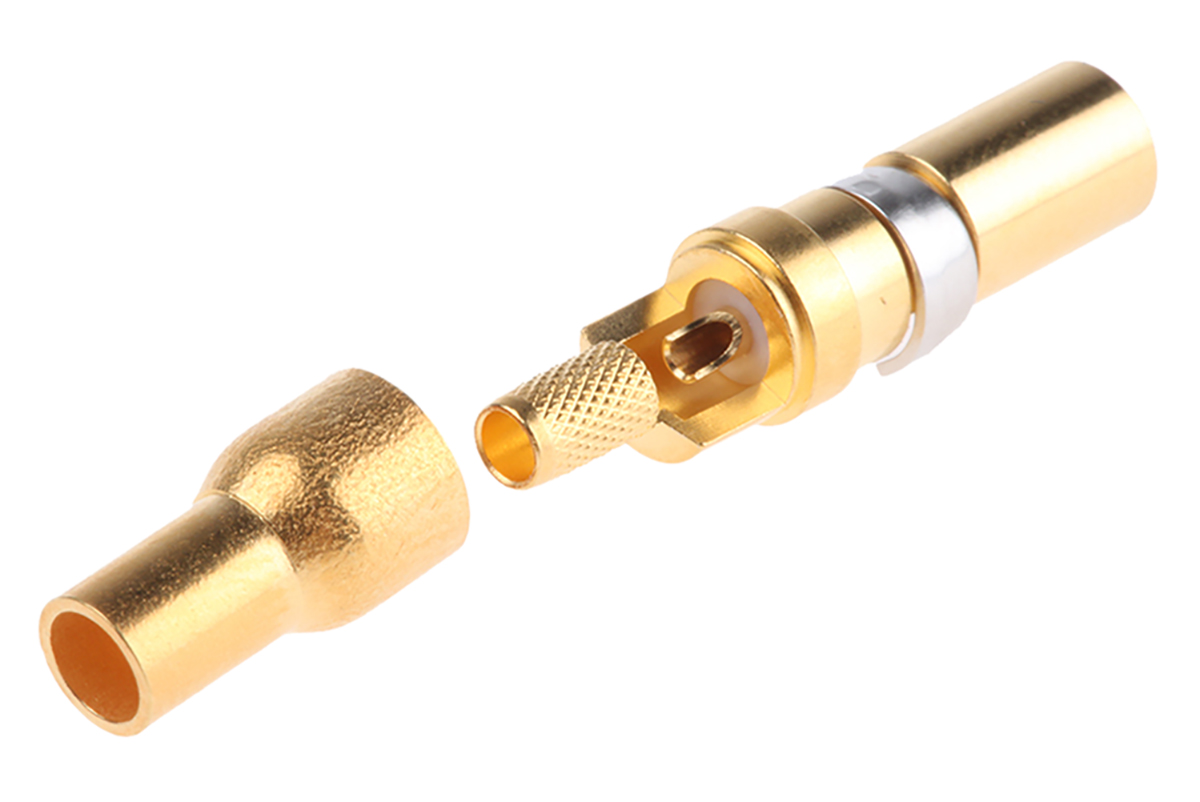 RS PRO  DIN 41612, Straight  RG316/U, RG188A/U, RG-174U , Female  Gold , Copper Alloy, Backplane Connector Contact