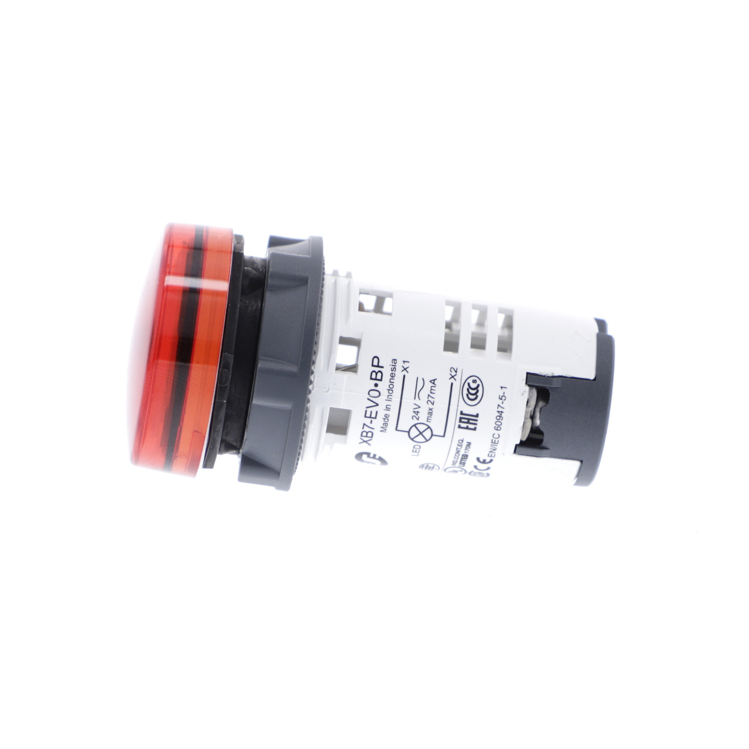 xb7ev04bp Schneider Electric Harmony XB7 Red LED Pilot Light Head, 22.5mm Cutout, IP20 (Rear Face), IP54 (Front Face), 24 V