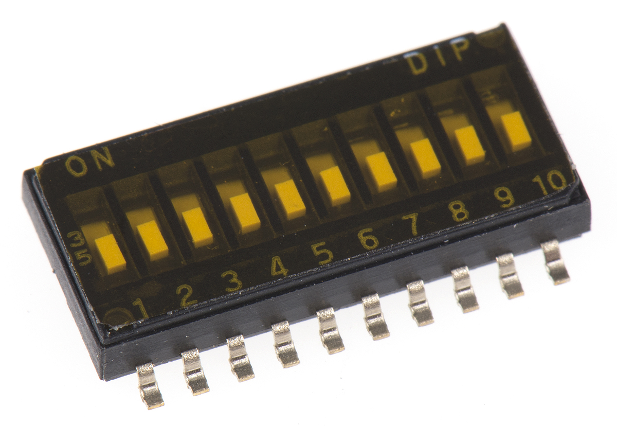 Apem 10 Way Surface Mount DIP Switch SPST, Flush Slide Actuator