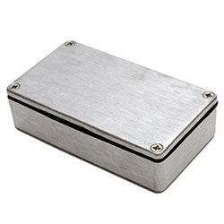 Deltron 480 Series Black, Blue, Grey Aluminium Enclosure, IP68 Flanged 30 mm, 115 mm, 64 mm