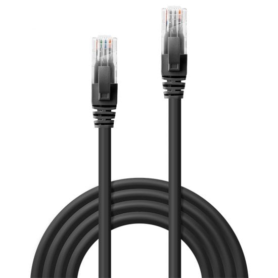 48082 Lindy Electronics, 10 m Cat6 Ethernet Cable, Black RJ45 to Male Male Polyvinyl Chloride Sheath, U/UTP
