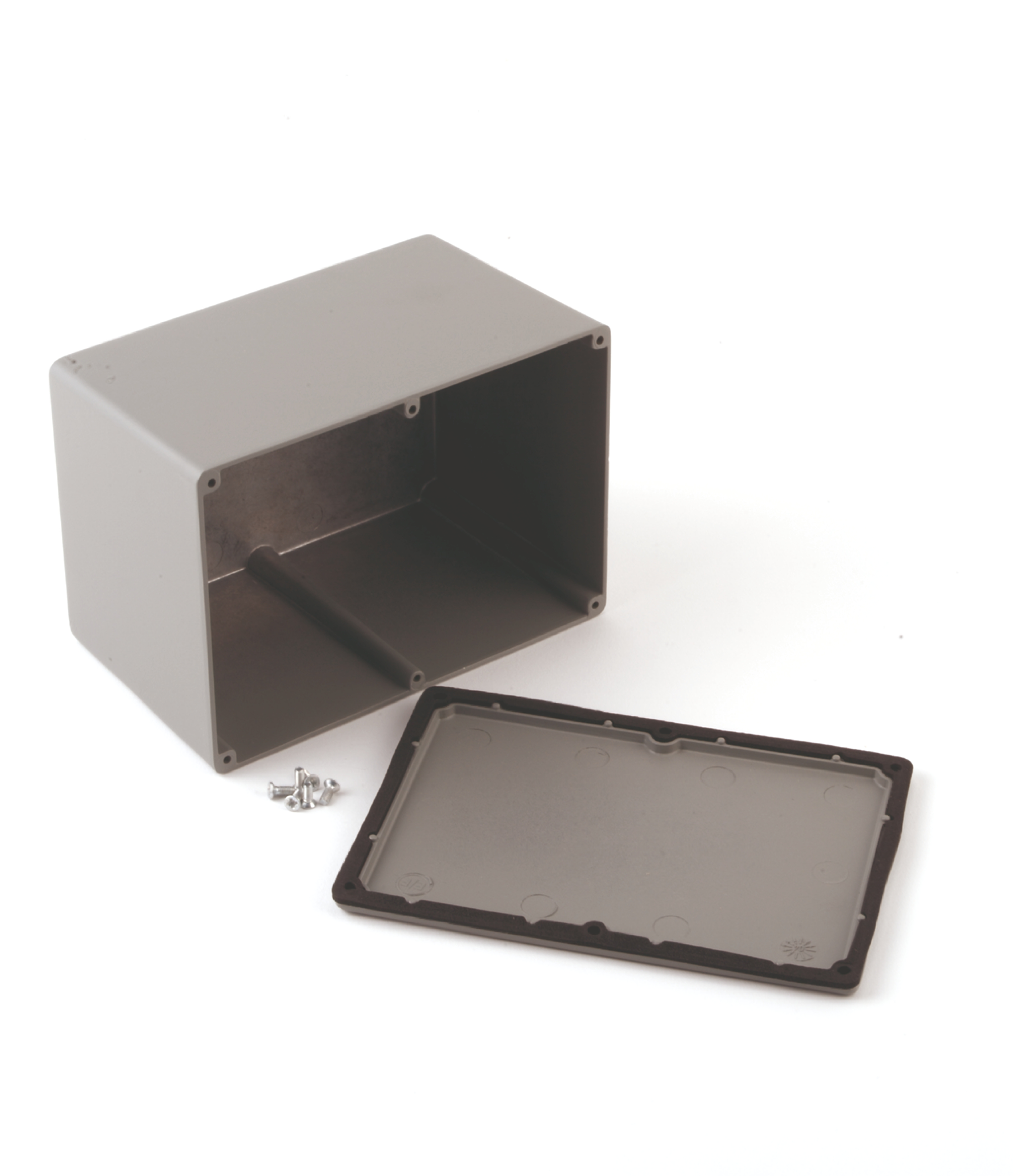Deltron 481 Series Grey Die Cast Aluminium Enclosure, IP68 Flanged 106.7 mm, 222.3 mm, 146 mm