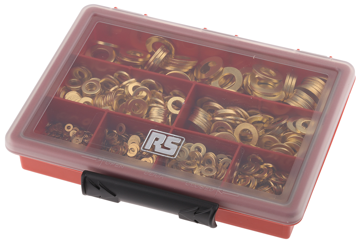 RS PRO Brass Nickel Plated Washer Kit, M12, DIN 125A