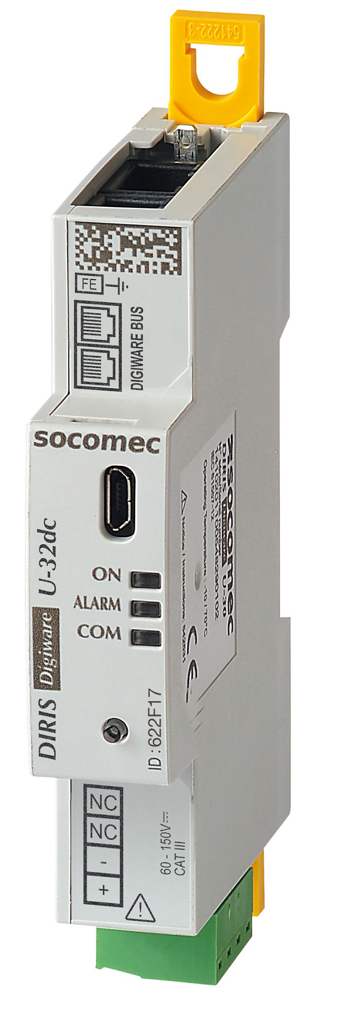Socomec DIRIS Digiware U Series Digital Voltmeter DC, 90 mm, 18 mm
