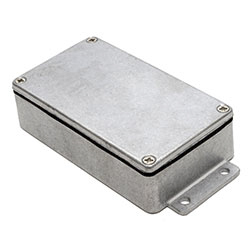 Deltron 483 Series Blue, Grey, Black Aluminium Enclosure, IP68 Flanged 30 mm, 115 mm, 64 mm