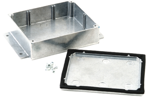 Deltron 483 Series Silver Die Cast Aluminium Enclosure, IP66, IP67, IP68 Flanged 55.9 mm, 202 mm, 120.8 mm