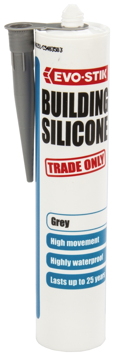Evo-Stik EVO-STIK BUILDING SILICONE SEALANT GREY Grey Sealant Paste 310 ml Cartridge