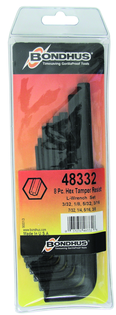 Bondhus L Imperial Hex Key Set, Hex size 3/32 to 3/8 in