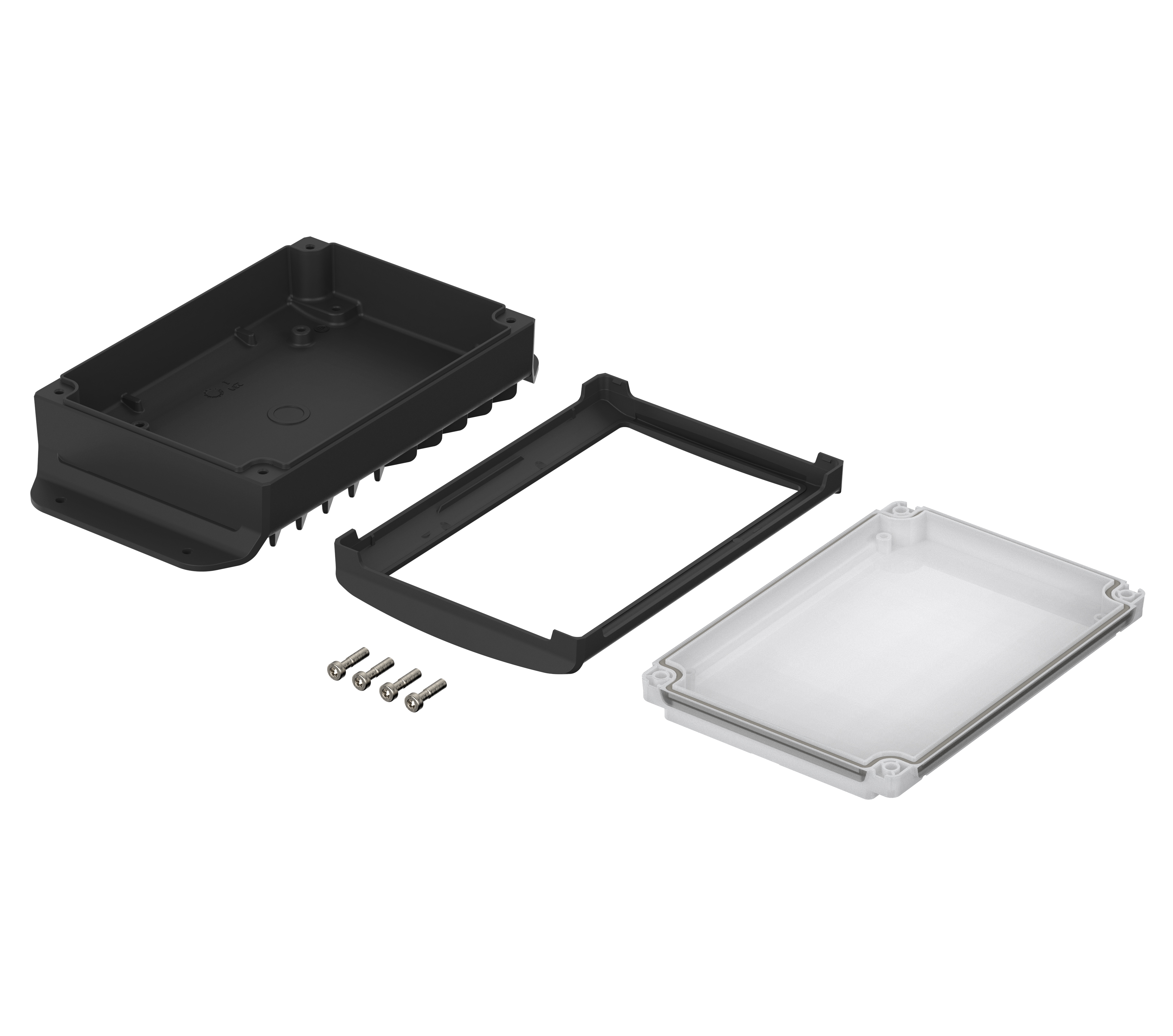 48334351hmt2 Bopla BoVersa Series Transparent, Black Polycarbonate General Purpose Enclosure, IP68, IP66 120 mm, 216 mm, 55.5 mm