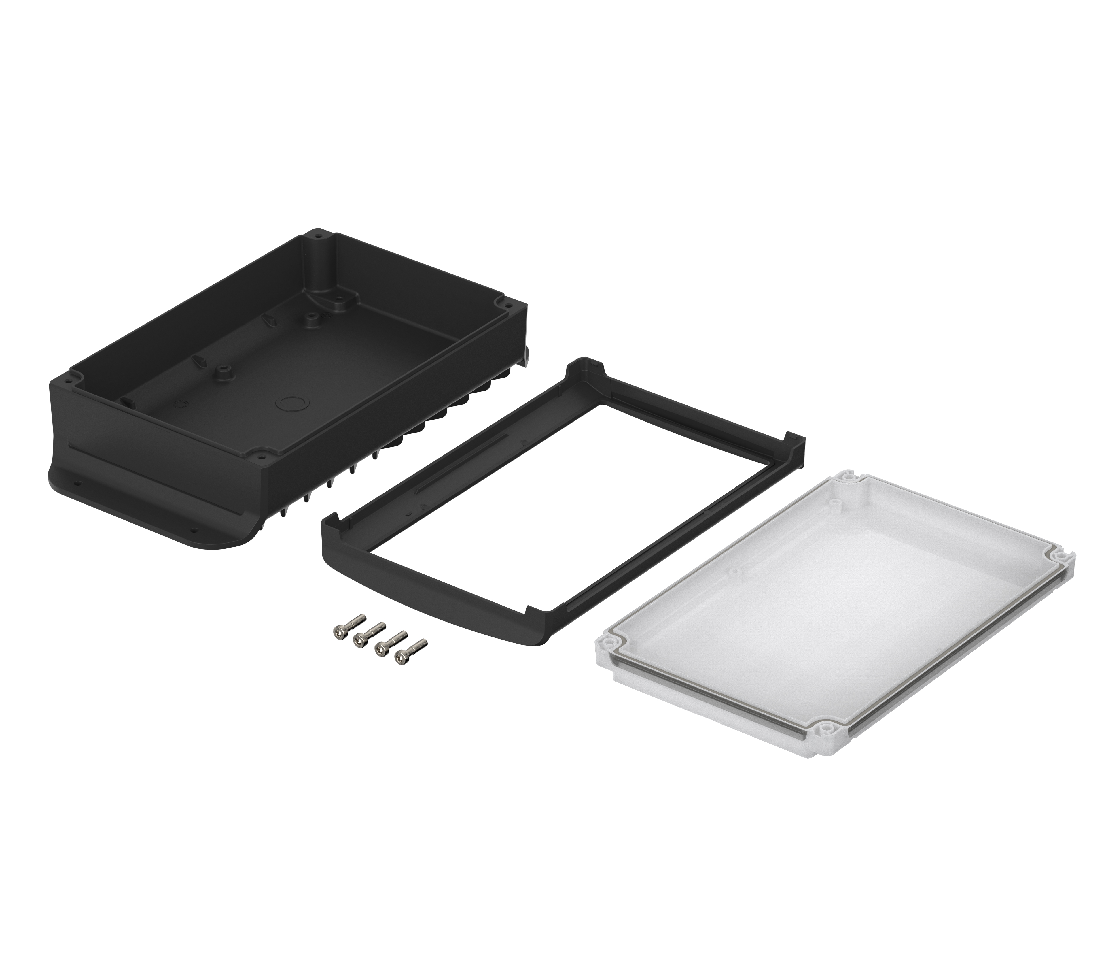 48336451hmt2 Bopla BoVersa Series Black, Transparent Polycarbonate General Purpose Enclosure, IP66, IP68 140 mm, 258 mm, 66.5 mm