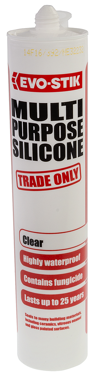 Evo-Stik EVO-STIK MULTI-PURPOSE SILICONE SEALANT CLEAR Transparent Sealant Paste 310 ml Cartridge