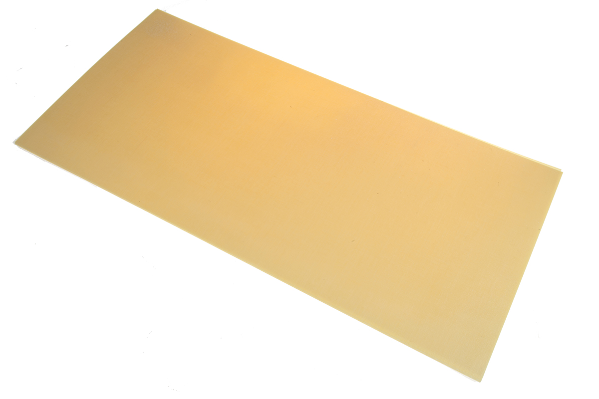 Tufnol Beige Synthetic Resin Bonded Fabric Plastic Sheet, 590 mm x 285mm x 0.8 mm, Epoxy Resin, Weave Cotton