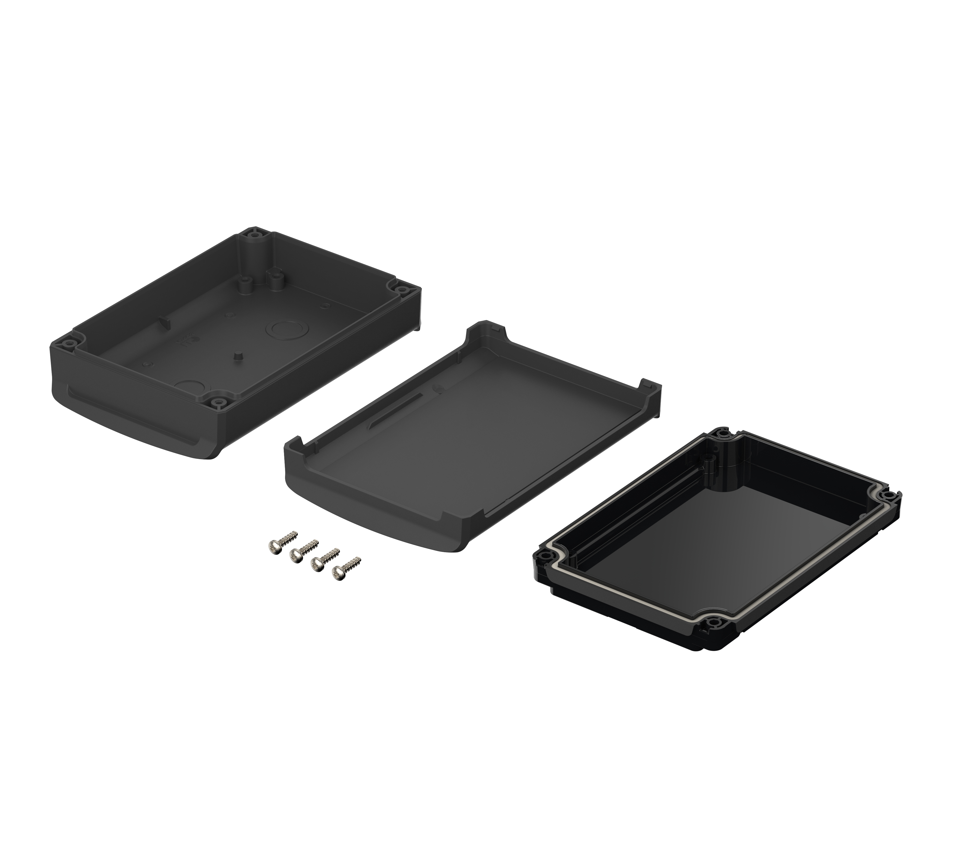 48412255hmt1 Bopla BoVersa Series Black Polycarbonate General Purpose Enclosure, IP68, IP66 88 mm, 134.9 mm, 42 mm