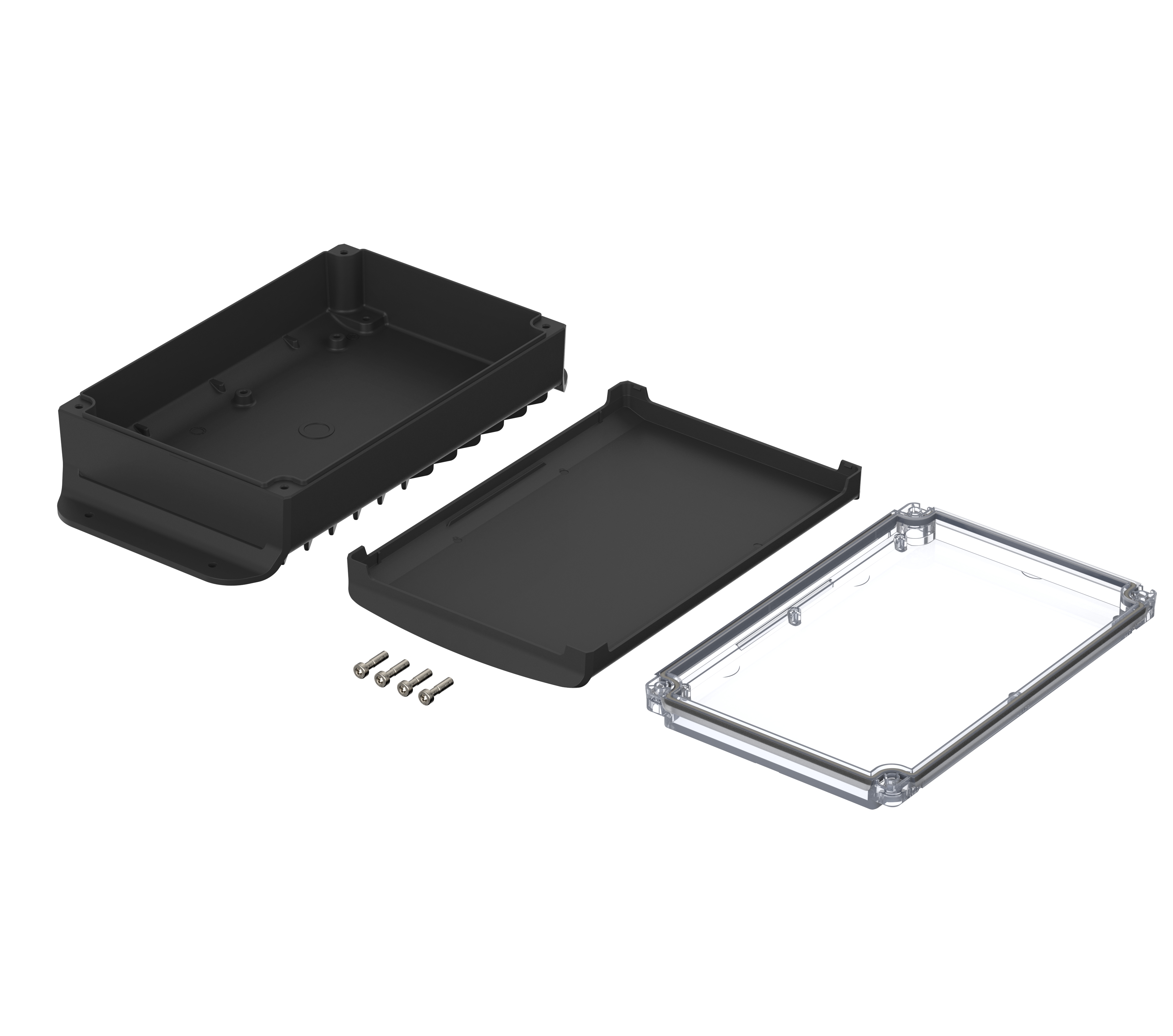 48426450hmt2 Bopla BoVersa Series Transparent, Black Polycarbonate General Purpose Enclosure, IP66, IP68 140 mm, 258 mm, 66.5 mm