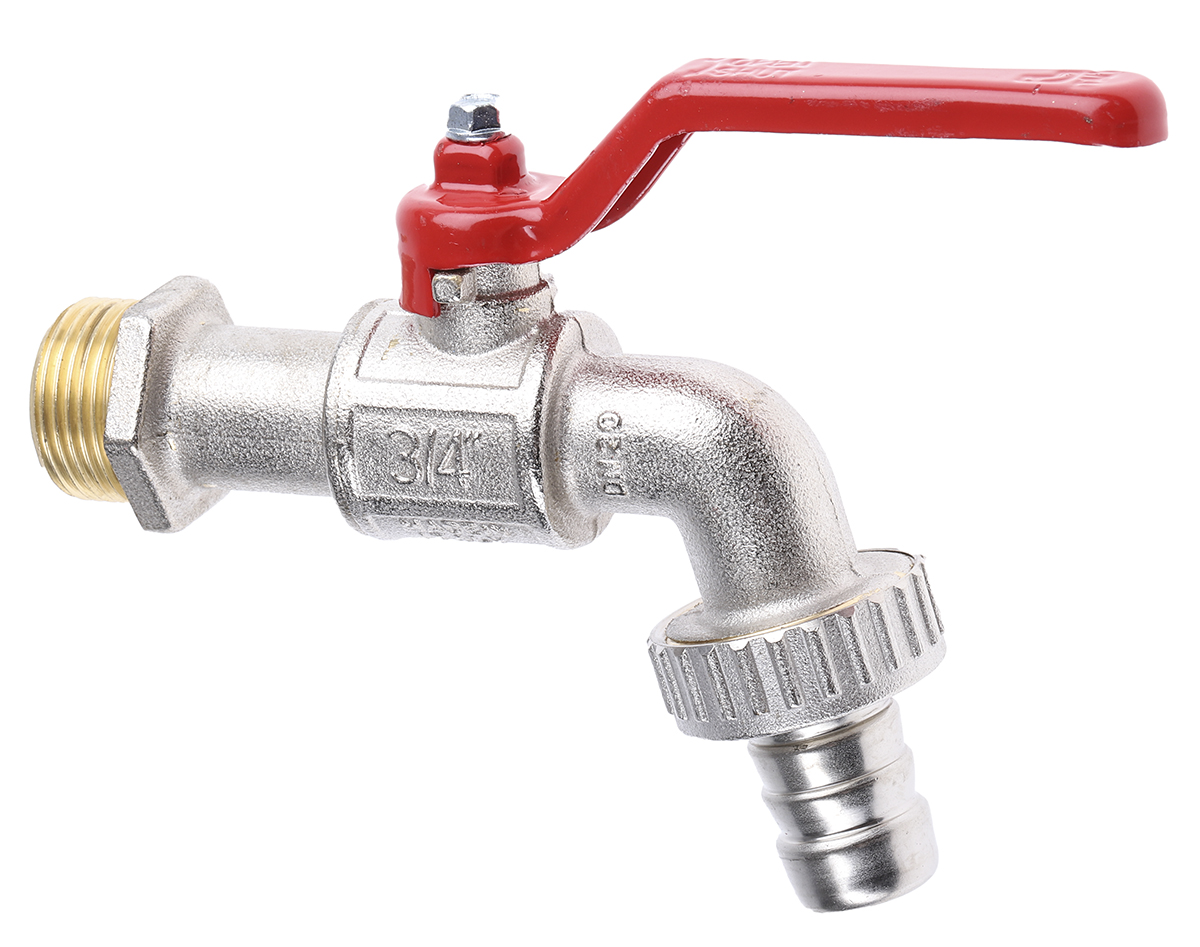 486-198 RS PRO Chrome Brass Lever Bib Tap BSP