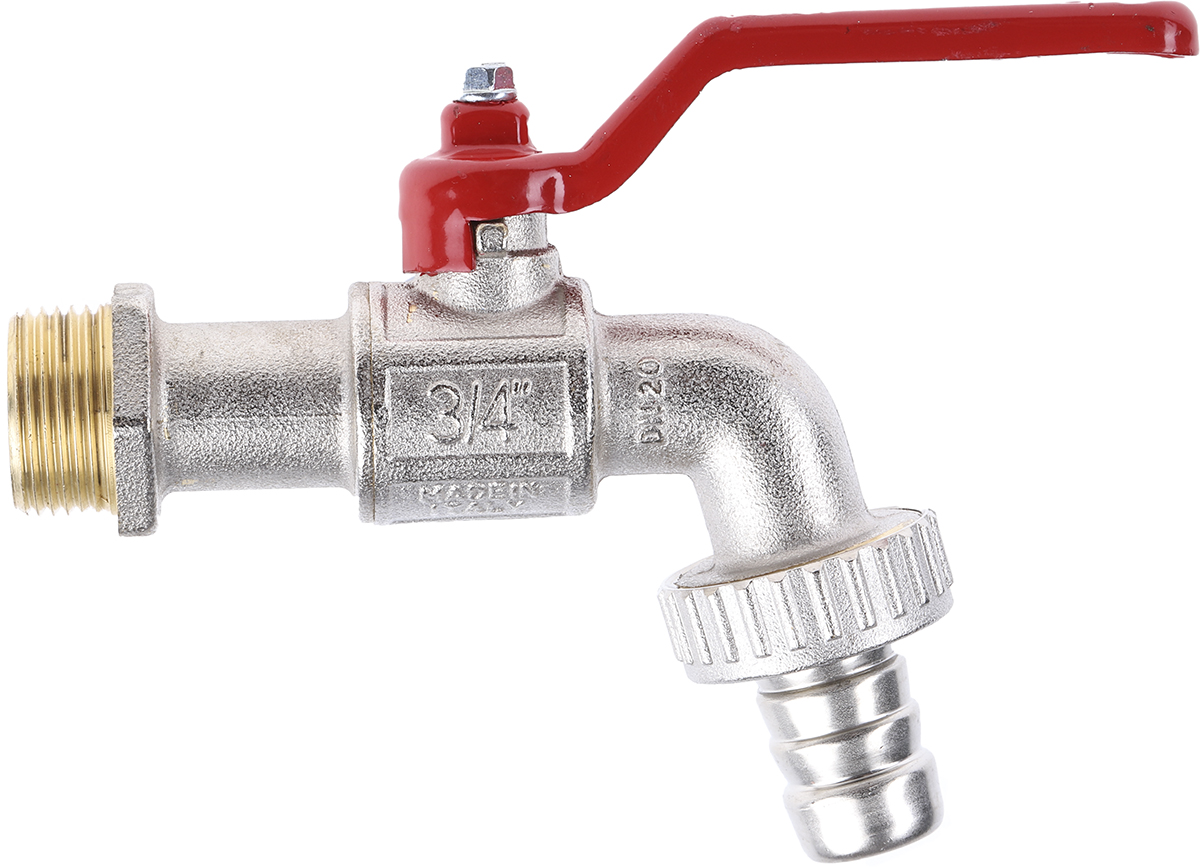 486-198 RS PRO Chrome Brass Lever Bib Tap BSP
