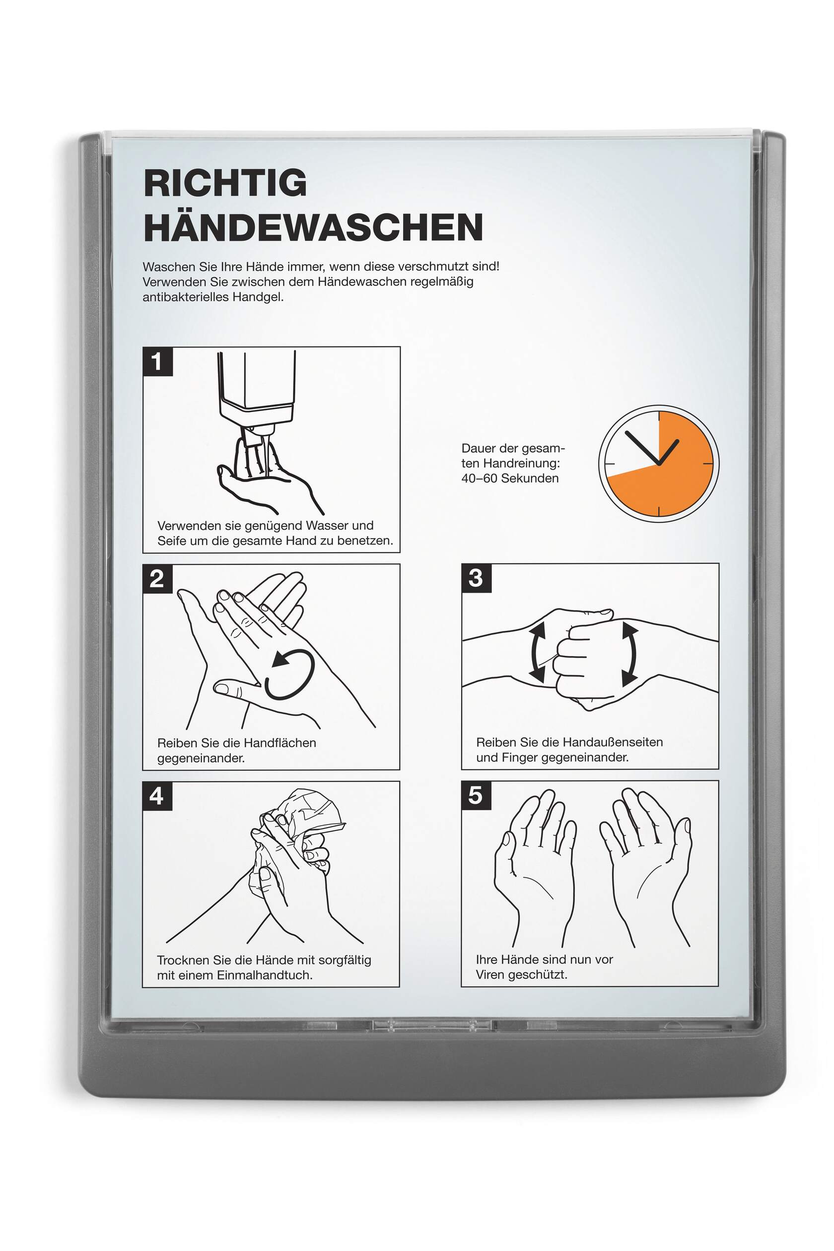 486737 Durable Grey A4 Document Display, 327 mm Height, 233mm Width