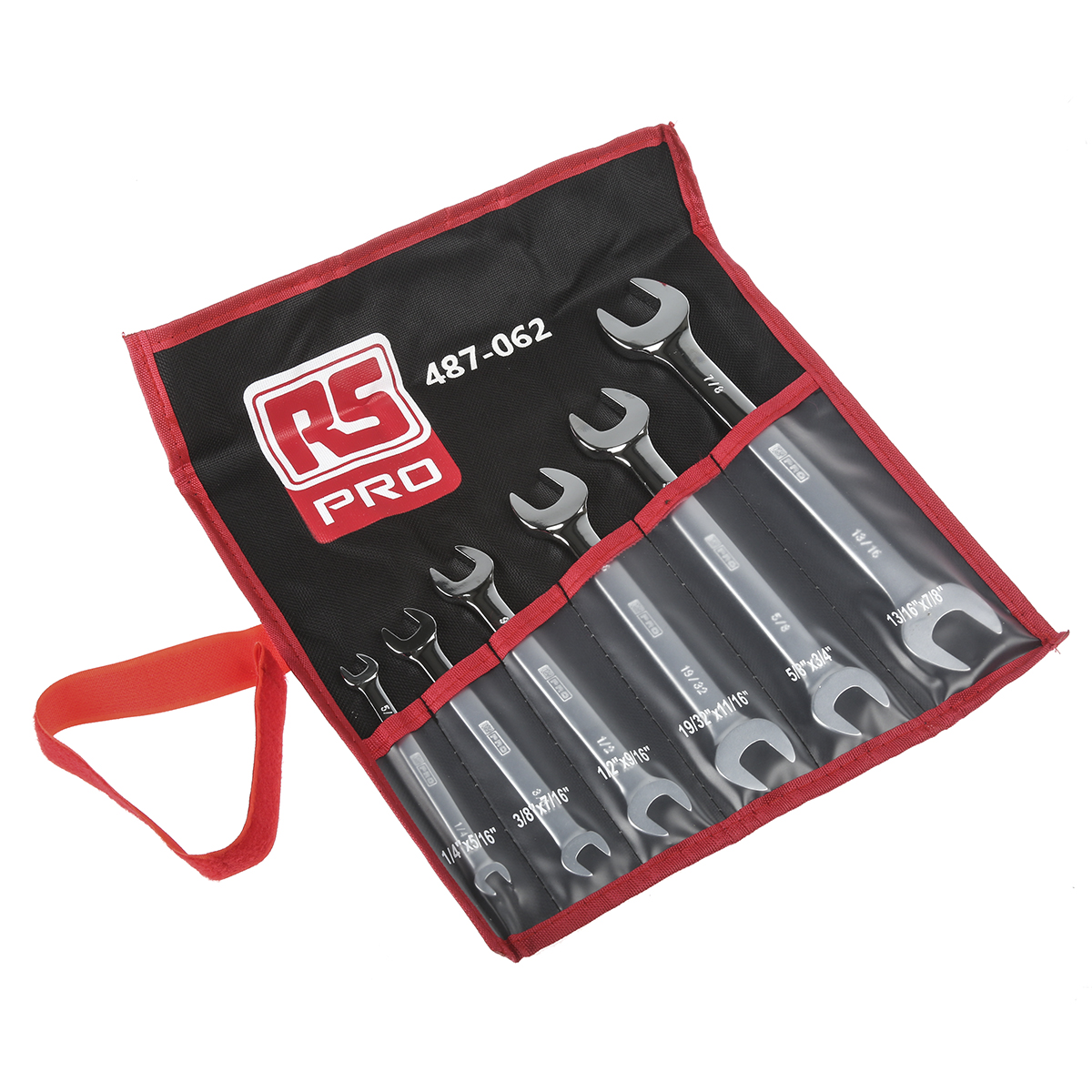 RS PRO 6-Piece Spanner Set, 5/8 in x 3/4 in 13/16 in x 7/8 in, 1/4 in x 5/16 in, 3/8 in x 7/16 in, 19/32 in x 11/16 in,