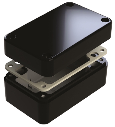Deltron 487 Series Black Aluminium Enclosure, IP66 60 mm, 130 mm, 80 mm