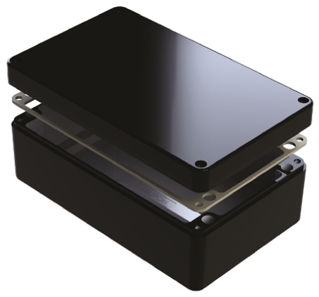 Deltron 486 Series Black Aluminium Enclosure, IP68 80 mm, 220 mm, 120 mm