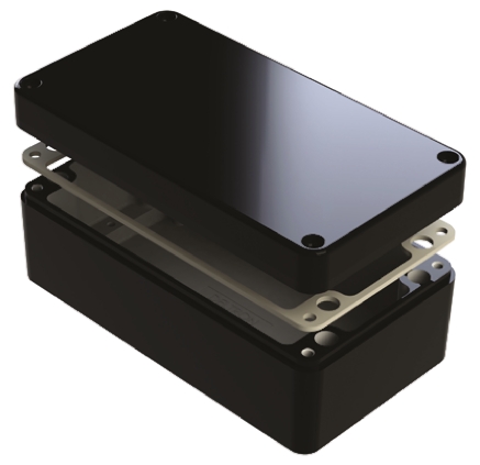 Deltron 487 Series Black Aluminium Enclosure, IP68 90 mm, 260 mm, 160 mm