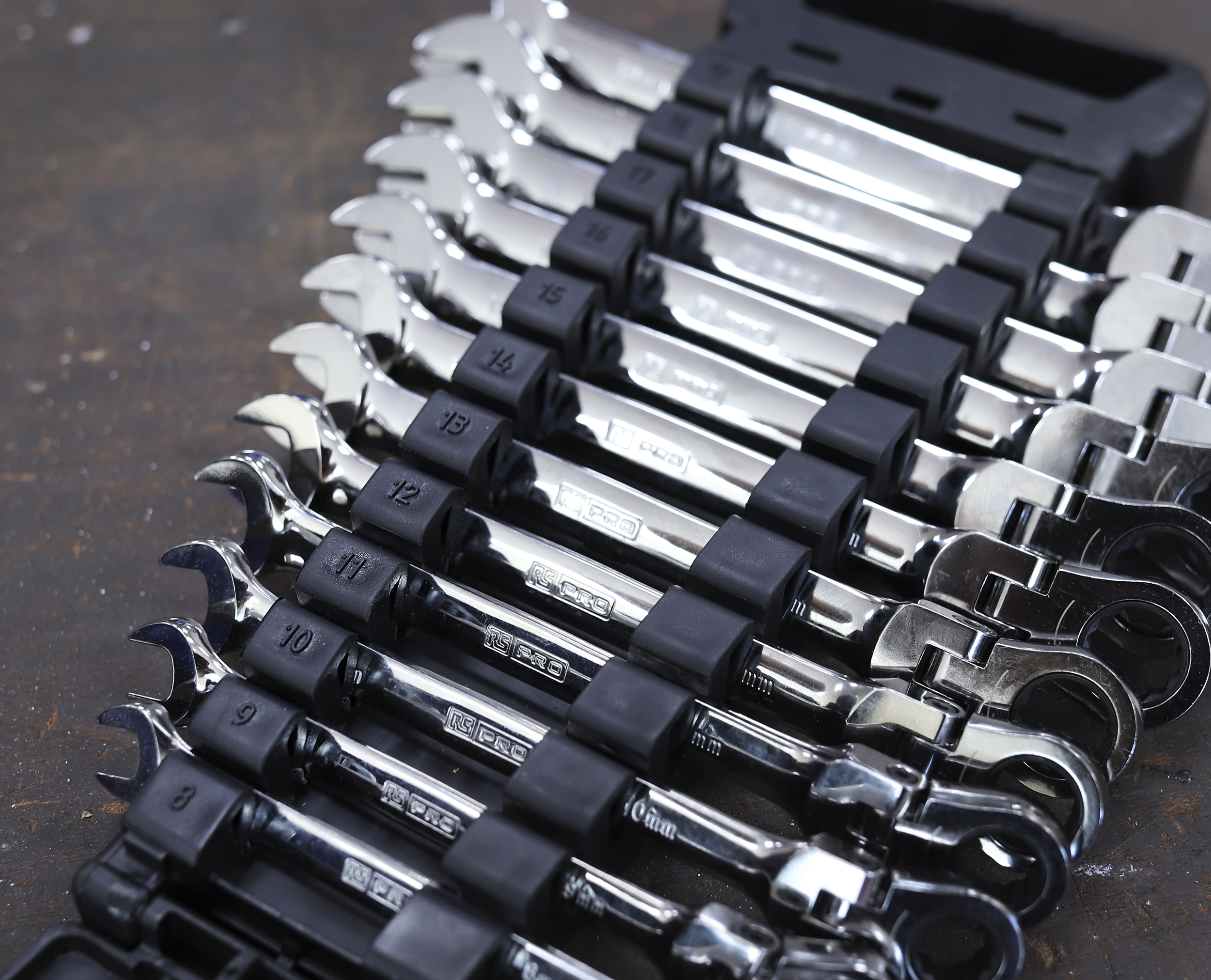 487-268 RS PRO 12-Piece Spanner Set, 8 To 19 mm, Chrome Vanadium Steel