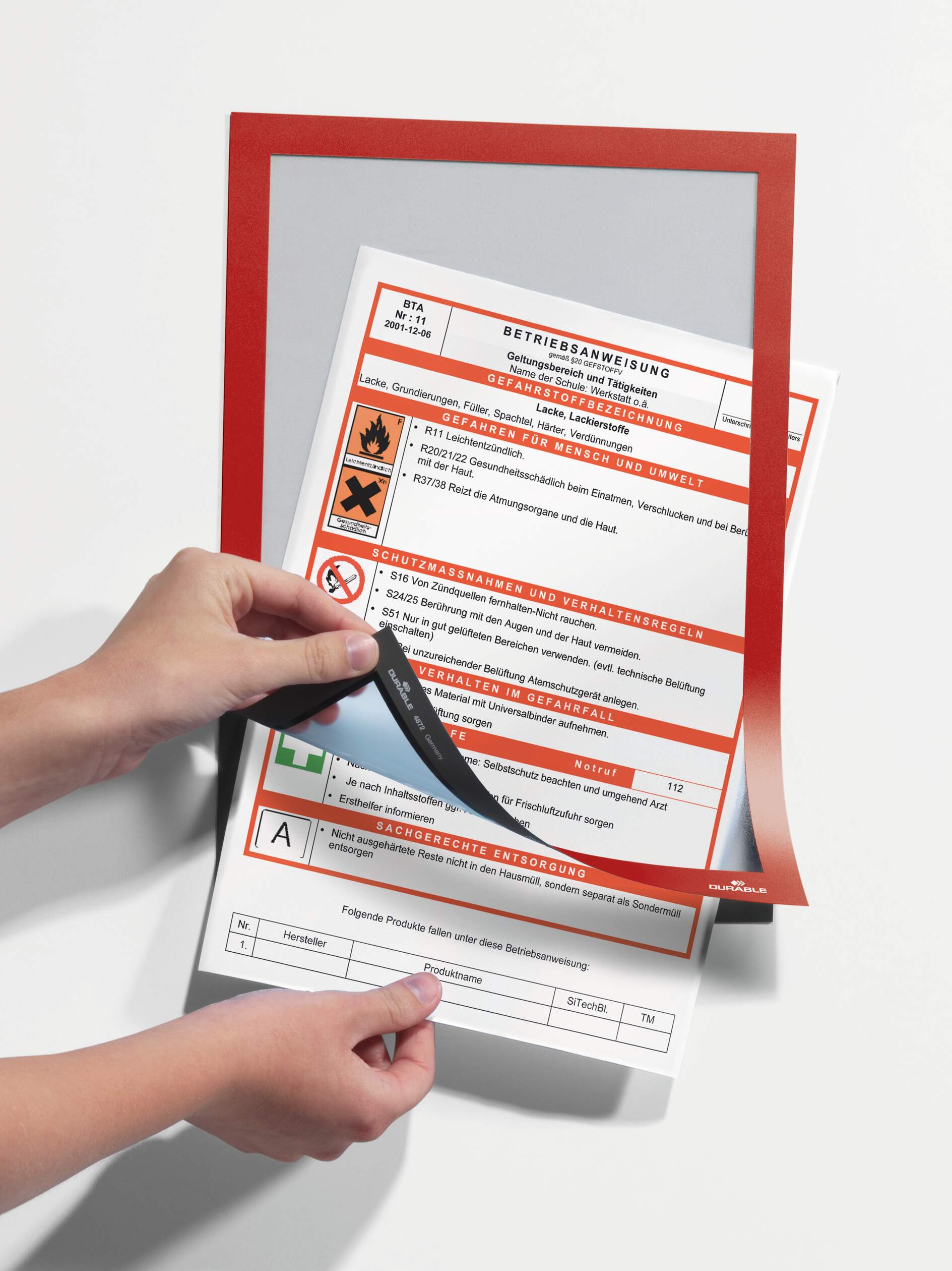 4872-03 Durable Red A4 Document Display, 323 mm Height, 236mm Width