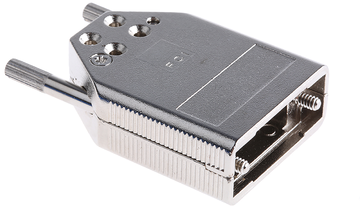 Amphenol FCI 8655MH Series Die Cast Zinc D-sub Connector Backshell, 9 Way, Strain Relief