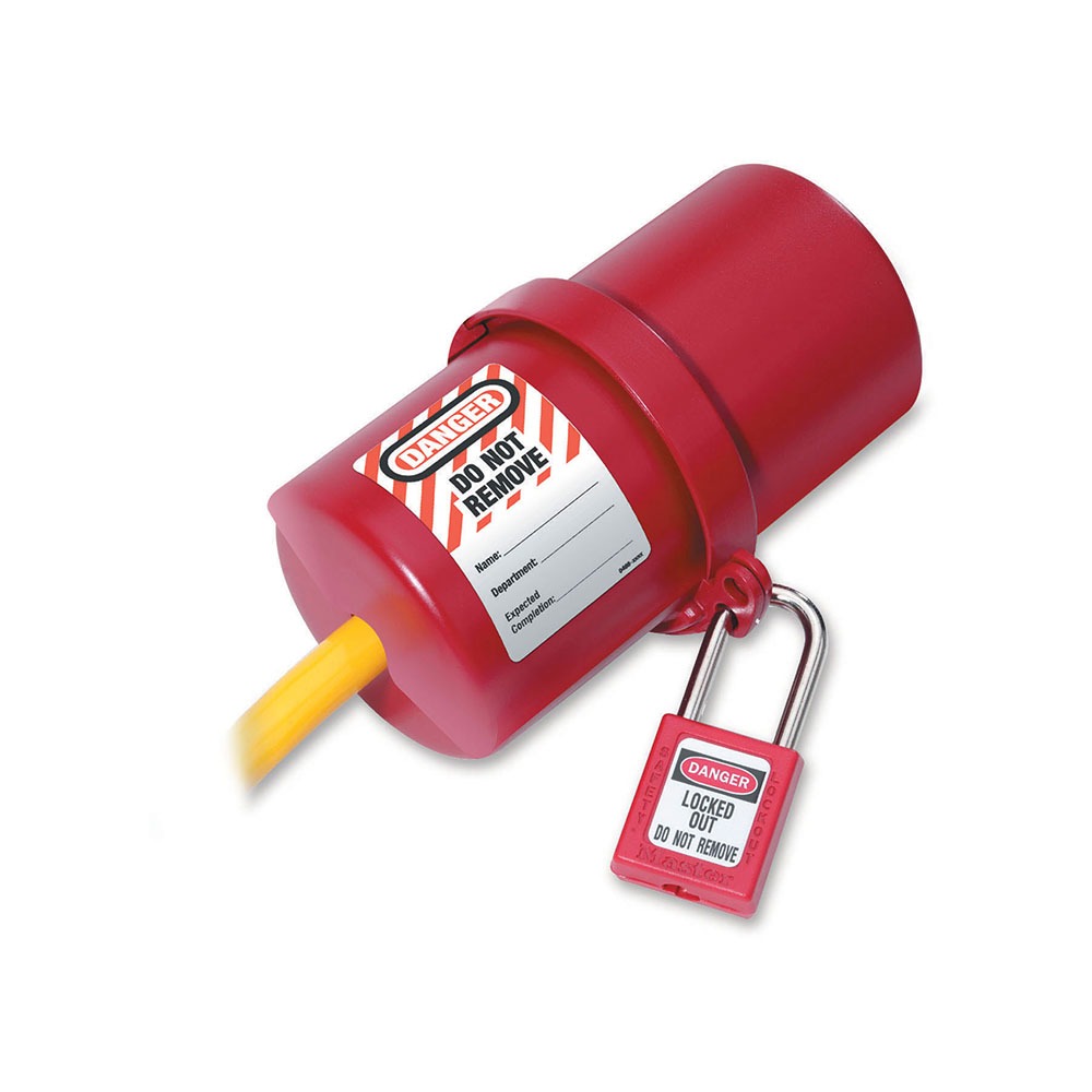 Master Lock Red 1-Lock Lockout Zenex Thermoplastic Plug Lockout