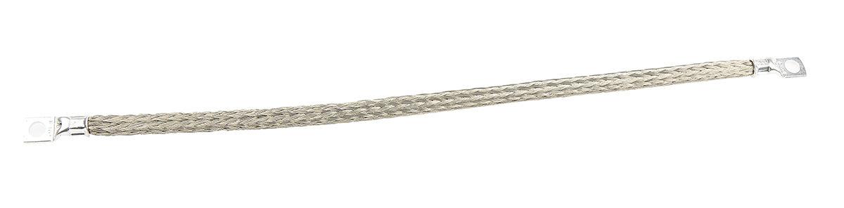 RS PRO Braided Wire, 24.13 mm² CSA M8 Stud Size, 2 x 24 x 16 x 0.2 mm 0.4 m, Tin Copper Wire BS4109, BS EN 13602:2002