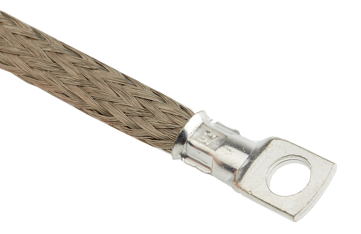 489-157 RS PRO Braided Wire, 24.13 mm² CSA M8 Stud Size, 2 x 24 x 16 x 0.2 mm 0.4 m, Tin Copper Wire BS4109, BS EN 13602:2002
