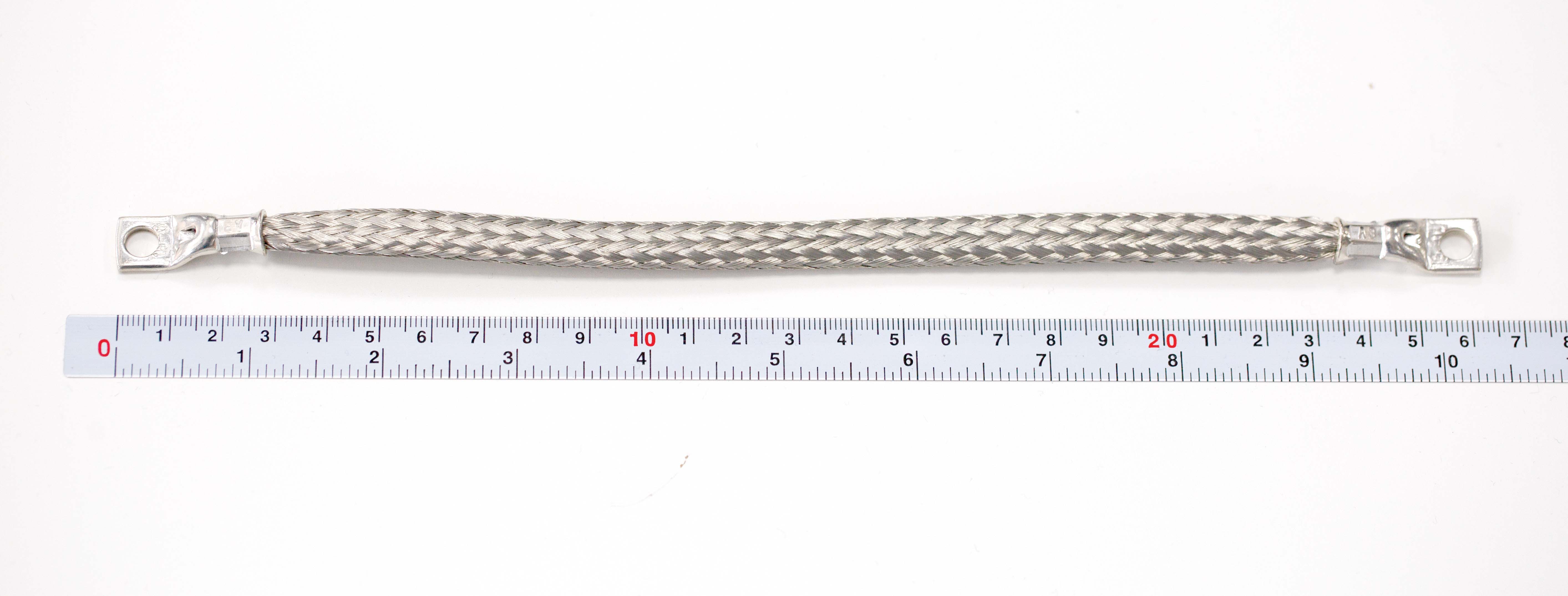 489-163 RS PRO Braided Wire, 15.08 mm² CSA M6 Stud Size, 24 x 20 x 0.2 mm 0.25 m, Tin Copper Wire BS EN 13602:2002, BS4109