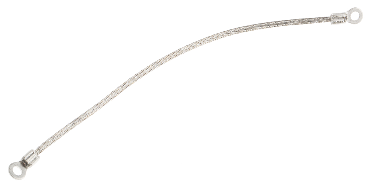 RS PRO Braided Wire, 1.13 mm² CSA M3.5 Stud Size, 16 x 4 x 0.15 mm 0.15 m, Tin Copper Wire BS4109, BS EN 13602:2002