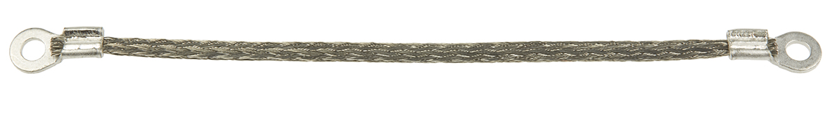 RS PRO Braided Wire, 1.13 mm² CSA M3.5 Stud Size, 16 x 4 x 0.15 mm 0.1 m, Tin Copper Wire BS EN 13602:2002, BS4109