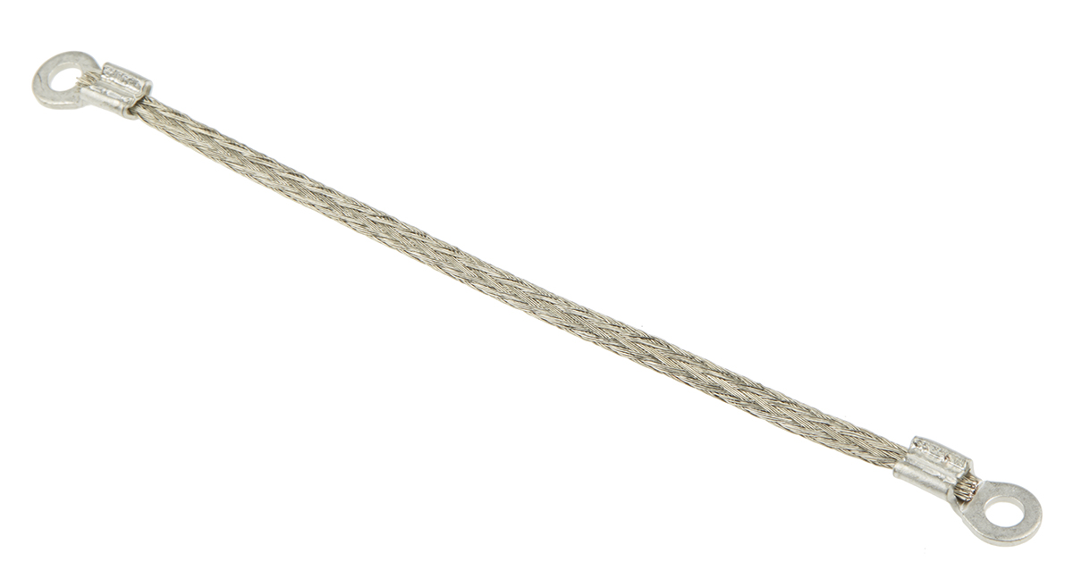 489-179 RS PRO Braided Wire, 1.13 mm² CSA M3.5 Stud Size, 16 x 4 x 0.15 mm 0.1 m, Tin Copper Wire BS EN 13602:2002, BS4109