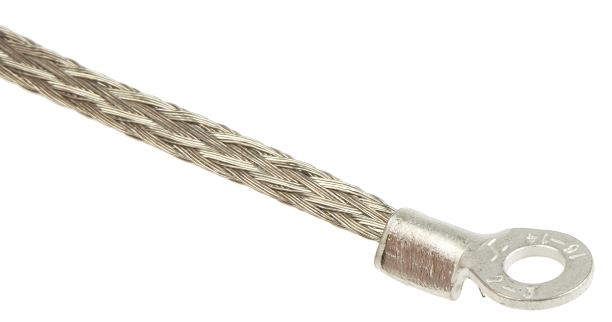 489-179 RS PRO Braided Wire, 1.13 mm² CSA M3.5 Stud Size, 16 x 4 x 0.15 mm 0.1 m, Tin Copper Wire BS EN 13602:2002, BS4109