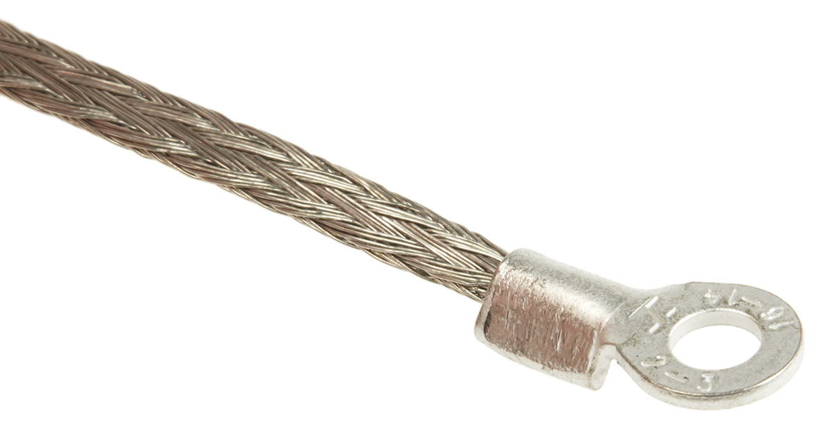 489-179 RS PRO Braided Wire, 1.13 mm² CSA M3.5 Stud Size, 16 x 4 x 0.15 mm 0.1 m, Tin Copper Wire BS EN 13602:2002, BS4109