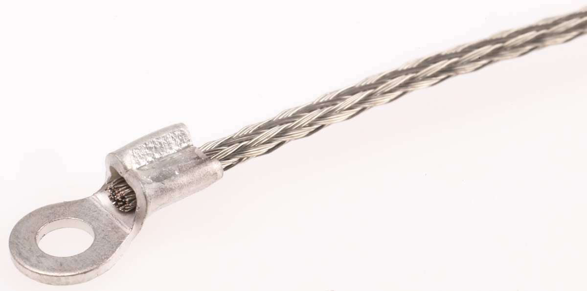 RS PRO Braided Wire, 1.13 mm² CSA M3.5 Stud Size, 16 x 4 x 0.15 mm 0.2 m, Tin Copper Wire BS4109, BS EN 13602:2002