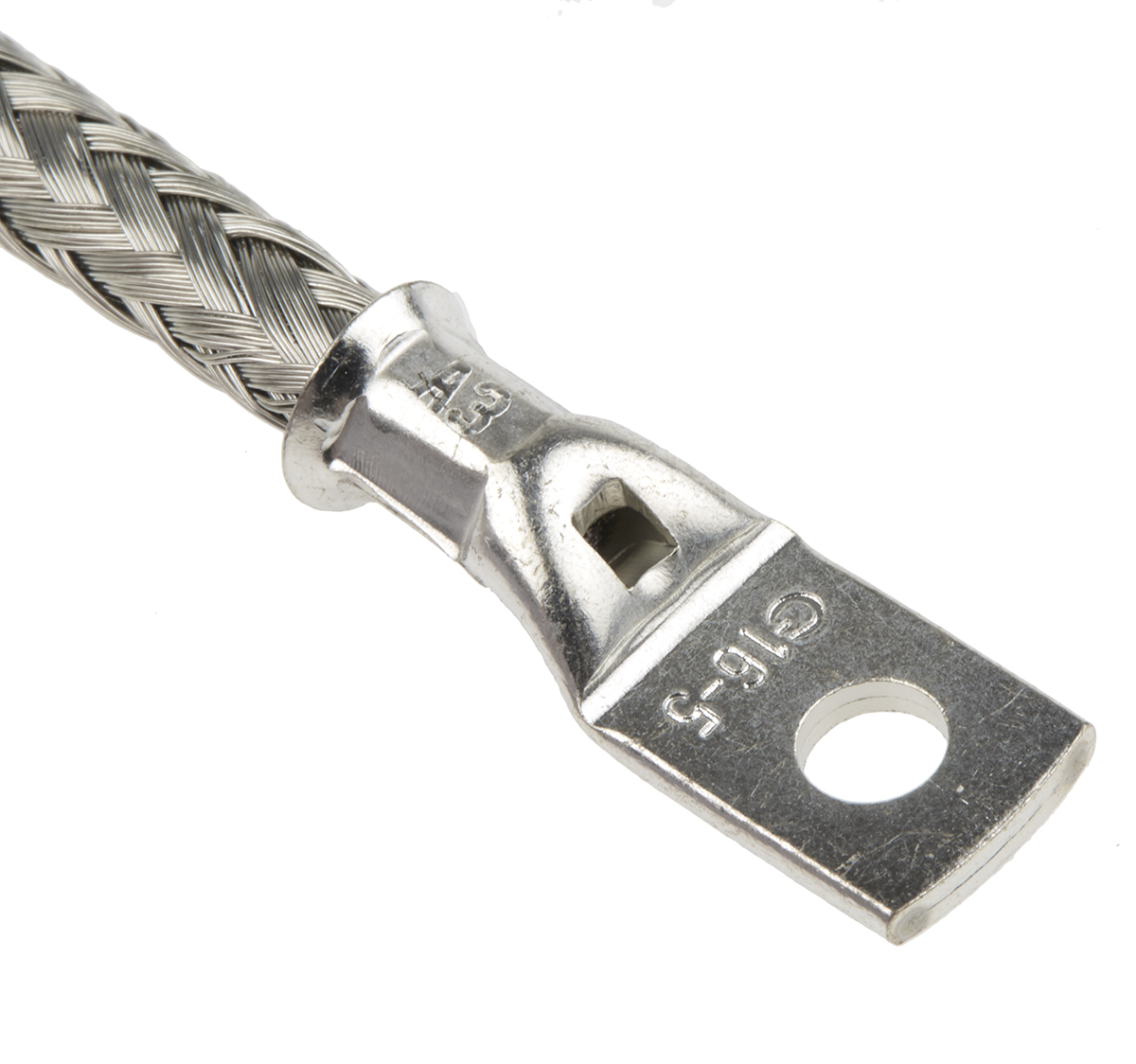 489-197 RS PRO Braided Wire, 10.05 mm² CSA M5 Stud Size, 16 x 20 x 0.2 mm 0.1 m, Tin Copper Wire BS EN 13602:2002, BS4109