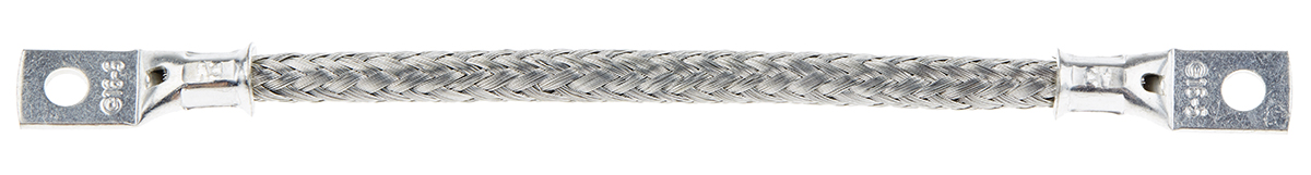 RS PRO Braided Wire, 10.05 mm² CSA M6 Stud Size, 24 x 20 x 0.2 mm 150 mm, Tin Copper Wire BS4109, BS EN 13602:2002
